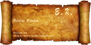 Born Kada névjegykártya